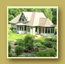 Long shot of stone steps and landscaping