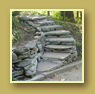 Natural stone staircase built into a hill