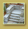 Square cut flagstone wall and stairs are a timeless, classic and formal look